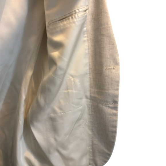 Farah Sport Coat Cream / Natural Size 42 L Two Button Woven Off White Sport Coat - Picture 7 of 12